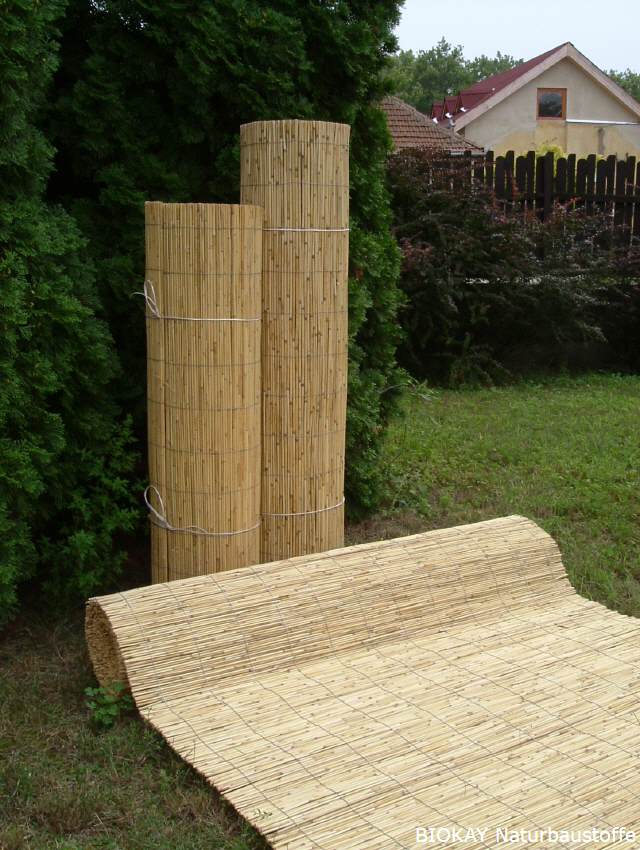 BIOKAY - geschältes Rohrgewebe Sichtschutz